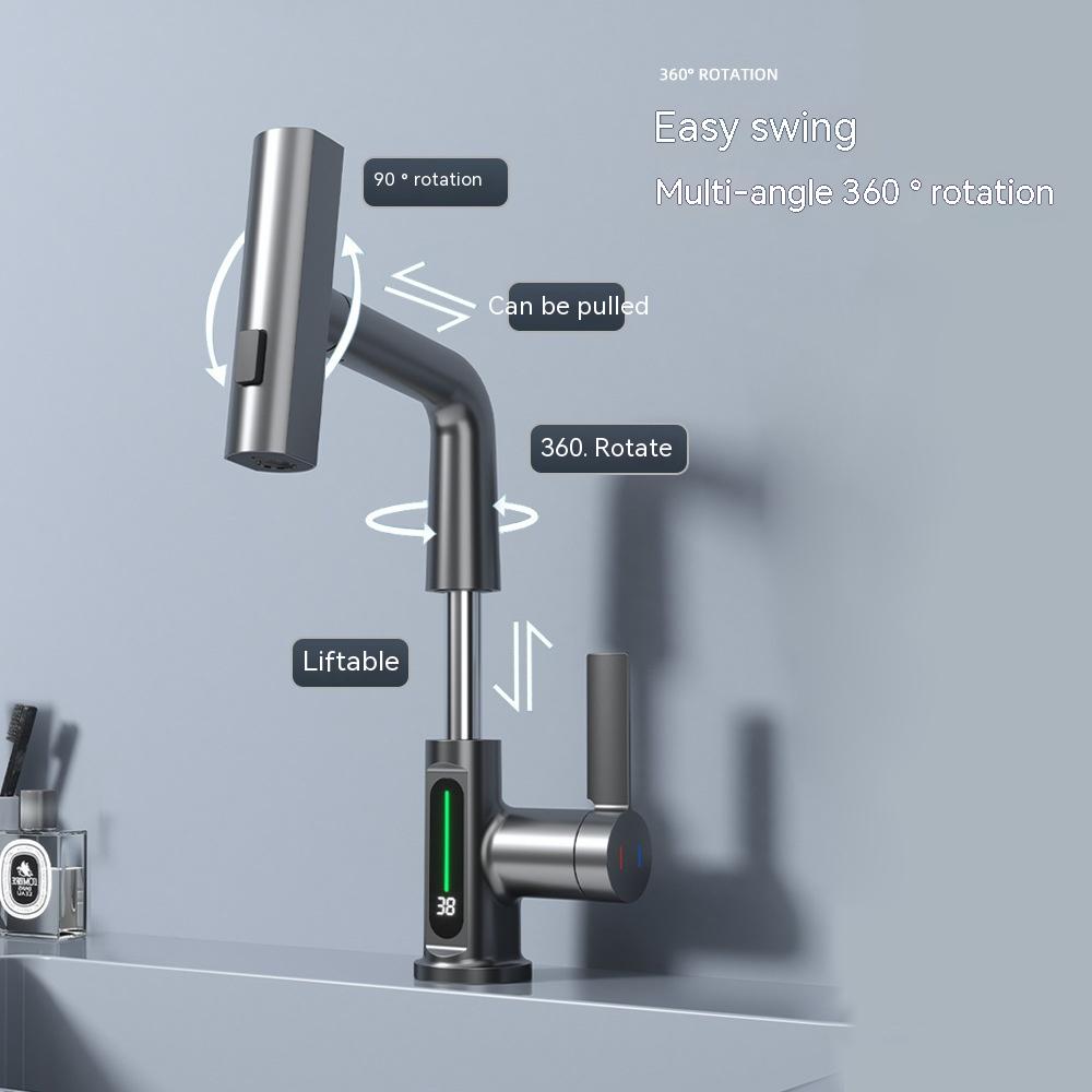 Rubinetto a rotazione 360 con display intelligente per temperatura